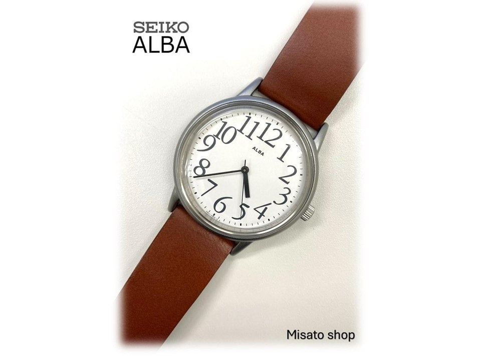 SEIKO　セイコー　腕時計　アルバ　ALBA　レザー　牛革レザー　美品